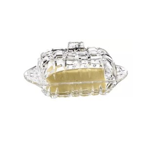 MANTEGUEIRA DE VIDRO COM DETALHES E TAMPA 17CM - BM1179186