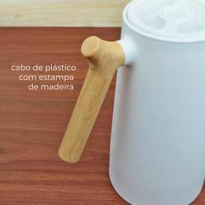 GARRAFA TÉRMICA PREMIUM COM CABO MADEIRA 1 LITRO - 8720-BR