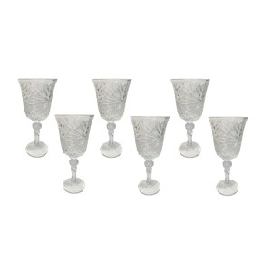 JOGO DE TAÇA DE VIDRO ALTO RELEVO COM 6 PEÇAS 160ML - 4667