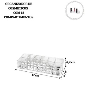 ORGANIZADOR DE COSMETICOS 12 COMPARTIMENTOS - 93173