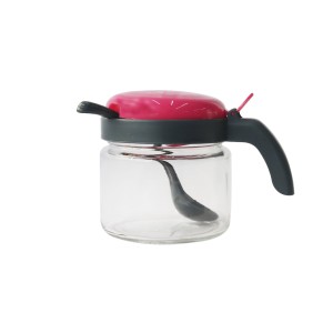 AÇUCAREIRO DE VIDRO COM TAMPA E ALÇA DE PLÁSTICO 300 ML - CT1669-PK