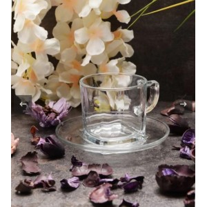 JOGO DE XÍCARA DE VIDRO E PIRES 150ML COM 12 PEÇAS - BM0364