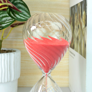 AMPULHETA DE VIDRO EM RELEVO DE 15 MINUTOS 16,5CM - 5930-VM