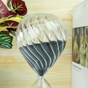 AMPULHETA DE VIDRO EM RELEVO 30 MINUTOS 20CM- 5931-PT