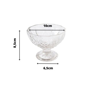 JOGO DE TAÇA DE VIDRO PARA SOBREMESA COM PÉ COM 6 PEÇAS - BM7164