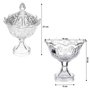 BOMBONIERE COM PÉ E TAMPA DE VIDRO 300 ML - 341205W