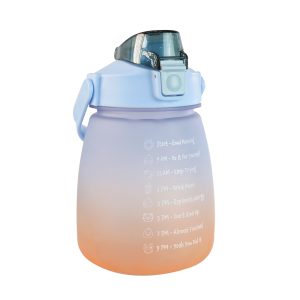 GARRAFA DE PLÁSTICO REDONDA COM CANUDO E ALÇA 900ML - 4174-AZ