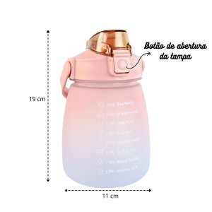 GARRAFA DE PLÁSTICO REDONDA COM CANUDO E ALÇA 900ML - 4174-RS