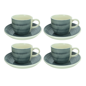 JOGO DE XÍCARAS COM PIRES DE CERÂMICA 8 PEÇAS 100ML - CA18071-CZ
