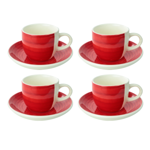 JOGO DE XÍCARAS COM PIRES DE CERÂMICA 8 PEÇAS 100ML - CA18071-VM