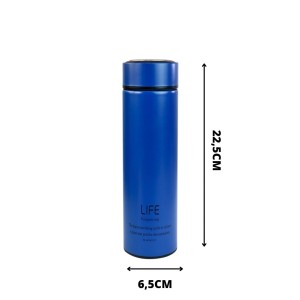 GARRAFA ISOTÉRMICA DE AÇO INOX COM INFUSOR 500ML - YT2181-AZ