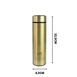 GARRAFA ISOTÉRMICA DE AÇO INOX COM INFUSOR 500ML - YT2181-DOU