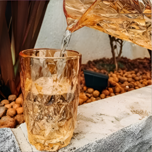 JOGO DE COPOS DE VIDRO ÂMBAR 6 PEÇAS 270ML - CA16228-AM