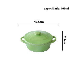 MINI PANELA OVAL DE CERÂMICA 5.5X8.5X12.5CM - 207156-VD