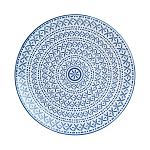 PRATO DE CERÂMICA ESTAMPADA PARA SOBREMESA 22CM - 210563-E