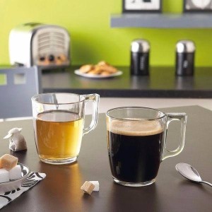 JOGO COM 6 CANECAS DE VIDRO TRANSPARENTE 160ML - BM9152