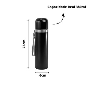 GARRAFA ISOTÉRMICA COM TAMPA E ACIONAMENTO CLICK 380ML - 238923-PT
