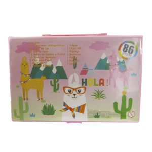 ESTOJO ESCOLAR 86 PECAS MENINA LHAMA - MT86 LHAMA