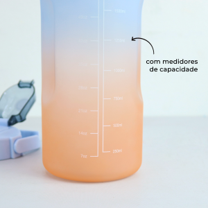 GARRAFA PLÁSTICA MOTIVACIONAL COM CANUDO 2 LITROS - F1901-AZ