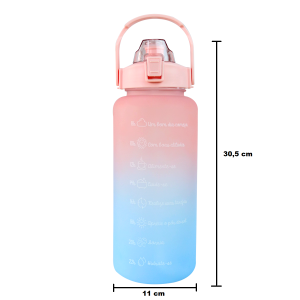 GARRAFA PLÁSTICA MOTIVACIONAL COM CANUDO 2 LITROS - F1901-RS