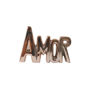 ENFEITE DE CERÂMICA COM A FRASE AMOR 10,5X15CM - GDR0170-GR