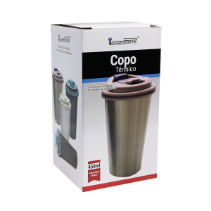 COPO TÉRMICO EM AÇO INOX COM TAMPA 450ML - HG85061-BR