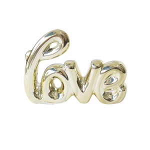 ENFEITE DECORATIVO DE CERÂMICA COM A FRASE LOVE 2.8X9.4X12.8 - HD80725-DOU