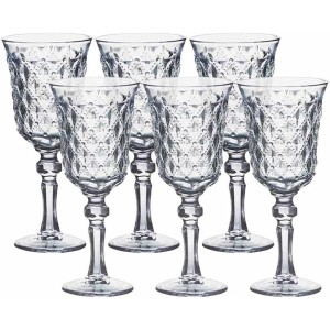 JOGO DE TAÇA DE VIDRO ALTO RELEVO COM 6 PEÇAS 160ML - 4666