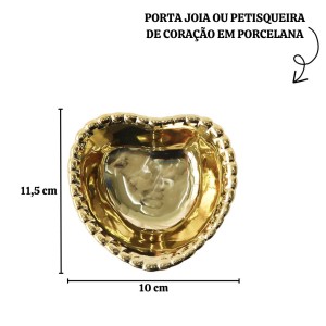 PORTA JOIA DE CORAÇÃO EM PORCELANA 10X11.5CM - 4971-DOU