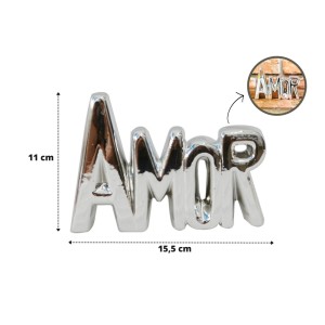 ENFEITE DE CERÂMICA COM A FRASE AMOR - 2616-PTA