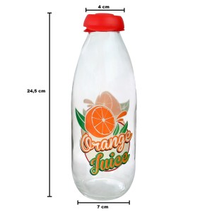 GARRAFA DE VIDRO DECORADA COM TAMPA 1 LITRO - VDA04068-A