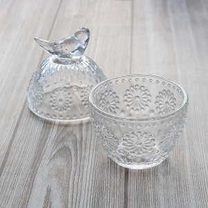 PORTA JÓIA PÁSSARO DE VIDRO COM TAMPA 9X16CM - DEE05001