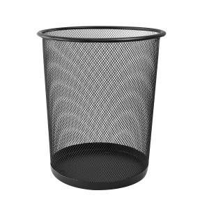 LIXEIRA TELADA DE METAL PRETA 05 LITROS 26,5X23,5X18,7CM - SA8226