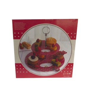 BANDEJA DE VIDRO 2 ANDARES PARA DOCES - MODELO G - 4142-G