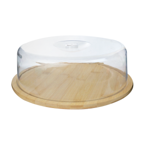 CONJUNTO PARA BOLO DE BAMBU COM TAMPA DE PLÁSTICO 28CM - 6551-1