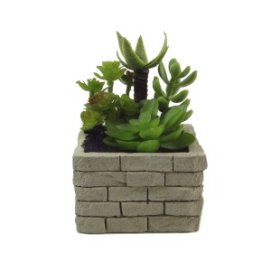 ENFEITE VASO DE PORCELANA COM PLANTA PERMAMENTE - MODELO 1 - 96074-1