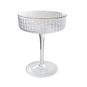 CONJUNTO 02 TAÇAS COUPE DE VIDRO COM BORDA DOURADA LINHA SPIKE 200ML - 29291