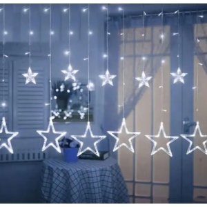 CASCATA 138 LED BRANCA ESTRELA NA PONTA 8F 127V USO INTERNO - 11659