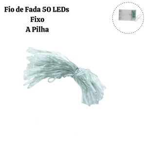 50 LED COLOR FIXO E PISCA A PILHA - 89528