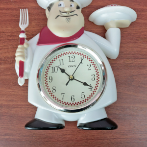 RELÓGIO DE PAREDE CONTINUO COZINHEIRO CHEF DE PLÁSTICO - ZJ15423Y-BR