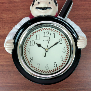 RELÓGIO DE PAREDE CONTINUO COZINHEIRO CHEF DE PLÁSTICO - ZJ15423Y-PT