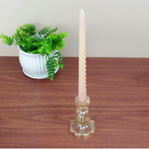 CASTIÇAL DE VIDRO AMBAR ELOYSA 4X7,5X11CM - GA10022