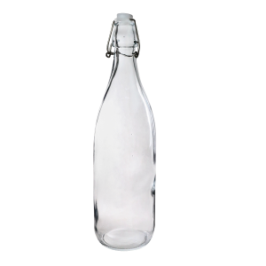 GARRAFA DE VIDRO COM TAMPA HERMÉTICA 1 LITRO - GA10016