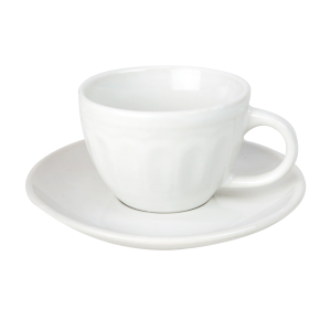 JOGO DE XÍCARAS COM PIRES DE CERÂMICA BRANCA 85ML 12 PEÇAS - CA18095