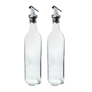 JOGO DE GALHETEIRO DE VIDRO COM 2 PEÇAS 500ML - FJ90485