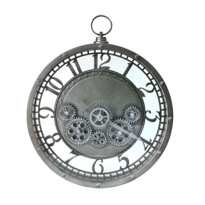 RELÓGIO DE PAREDE VINTAGE COM ENGRENAGENS VISÍVEIS E COR ENVELHECIDA 26,7X26,7X5,3 - FJ90510-PTA