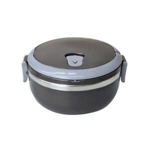 MARMITA DE INOX COM  VEDAÇÃO DE SILICONE ALÇA E TRAVA NAS LATERAIS - 6255-GRA