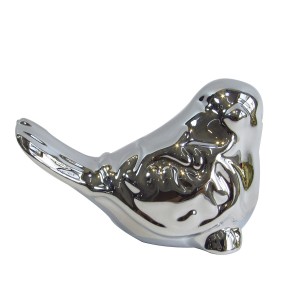PASSARO PARA DECORAÇÃO CERAMICA 7,5 X 5,5 CM PRATA - F161405-PTA