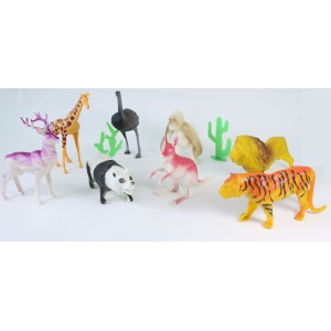 KIT ANIMAIS DE PLASTICO SELVAGENS FLORESTA C/10 PEÇAS