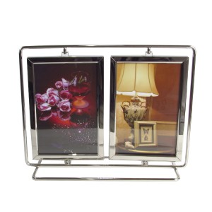 PORTA RETRATO METAL GIRATORIO DUPLO PARA 4 FOTOS 10X15CM - SXK5504